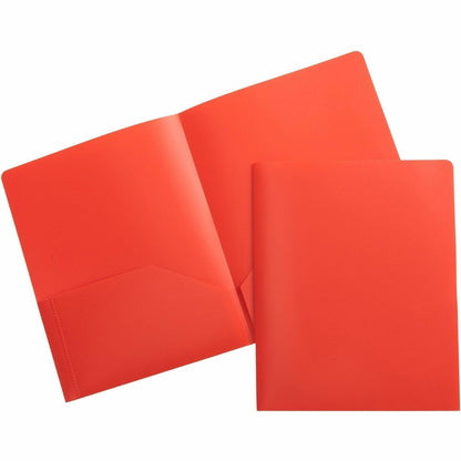 Business Source Letter Portfolio - 8 1/2" x 11" - 30 Sheets Capacity - 2 Pocket - Red - Durable, Spill Resistant, Wear R