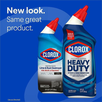 Clorox Toilet Bowl Cleaner Heavy-Duty Stain and Ring Remover - For Toilet Bowl - 24 fl oz (0.8 quart) - Arctic Clean Sce