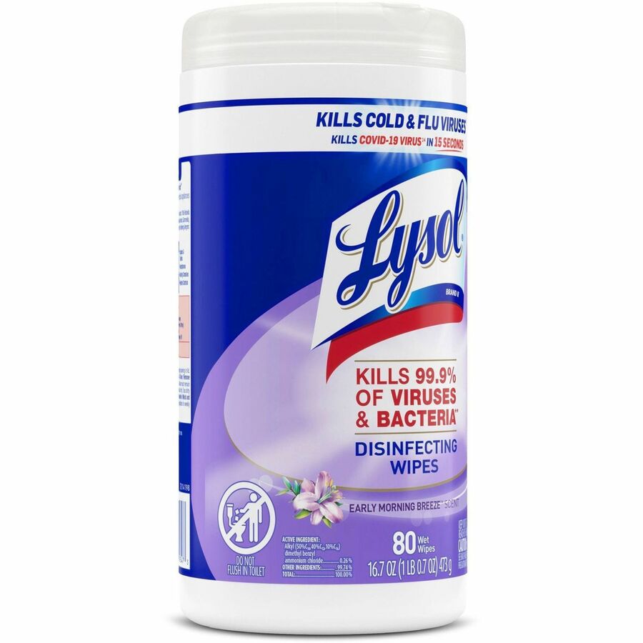 Lysol Early Morning Breeze Disinfecting Wipes - For Multipurpose, Multi Surface - Early Morning Breeze Scent - 1 Each
