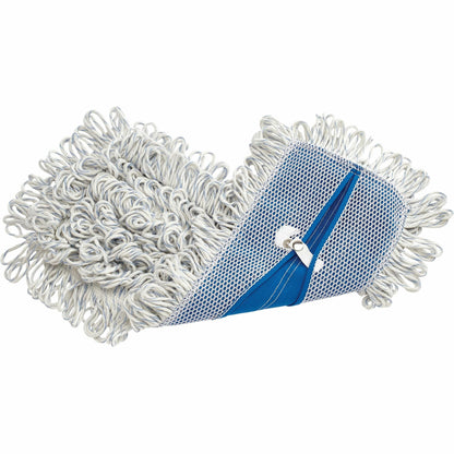 Rubbermaid Commercial Looped Fringe Finish Mop - 5" Width x 18" Length - Absorbent, Looped Ends - Rayon, Synthetic - Whi