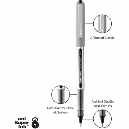 uniball™ Vision Rollerball Pens, Fine Point (0.7mm), Black, 36 Pack - uniball™ Vision Rollerball Pens, Fine Point (0.7mm