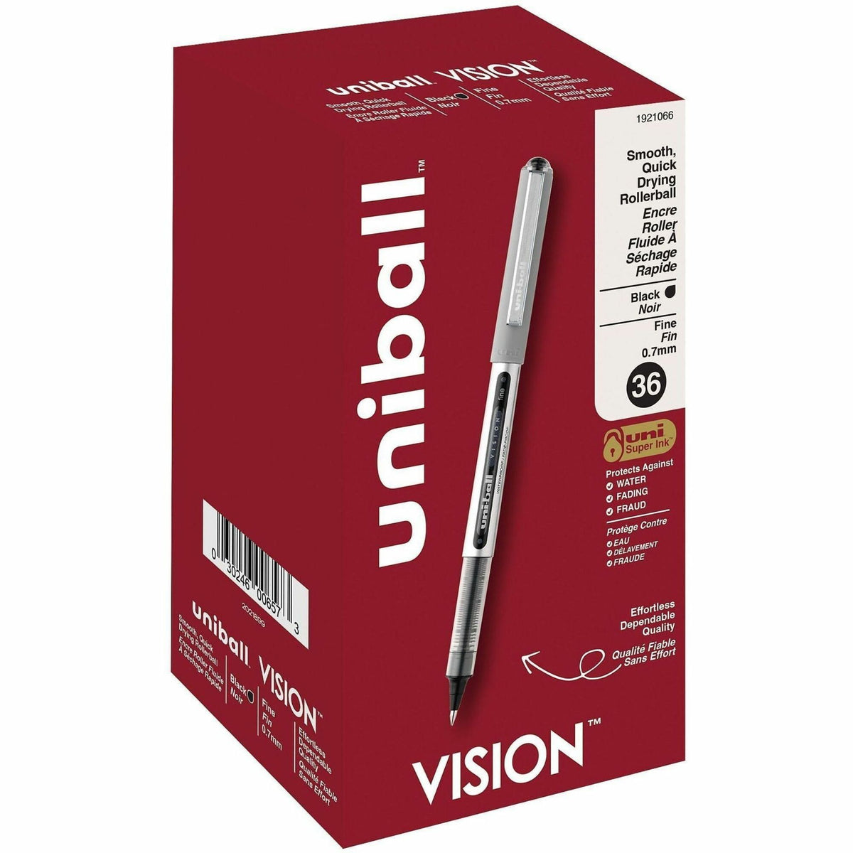 uniball™ Vision Rollerball Pens, Fine Point (0.7mm), Black, 36 Pack - uniball™ Vision Rollerball Pens, Fine Point (0.7mm