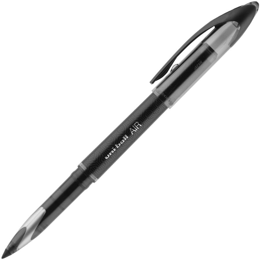 uniball™ Air Porous Point Pen - 0.7 mm Medium Conical Pen Point - Black Ink - Black Barrel - 12 / Dozen