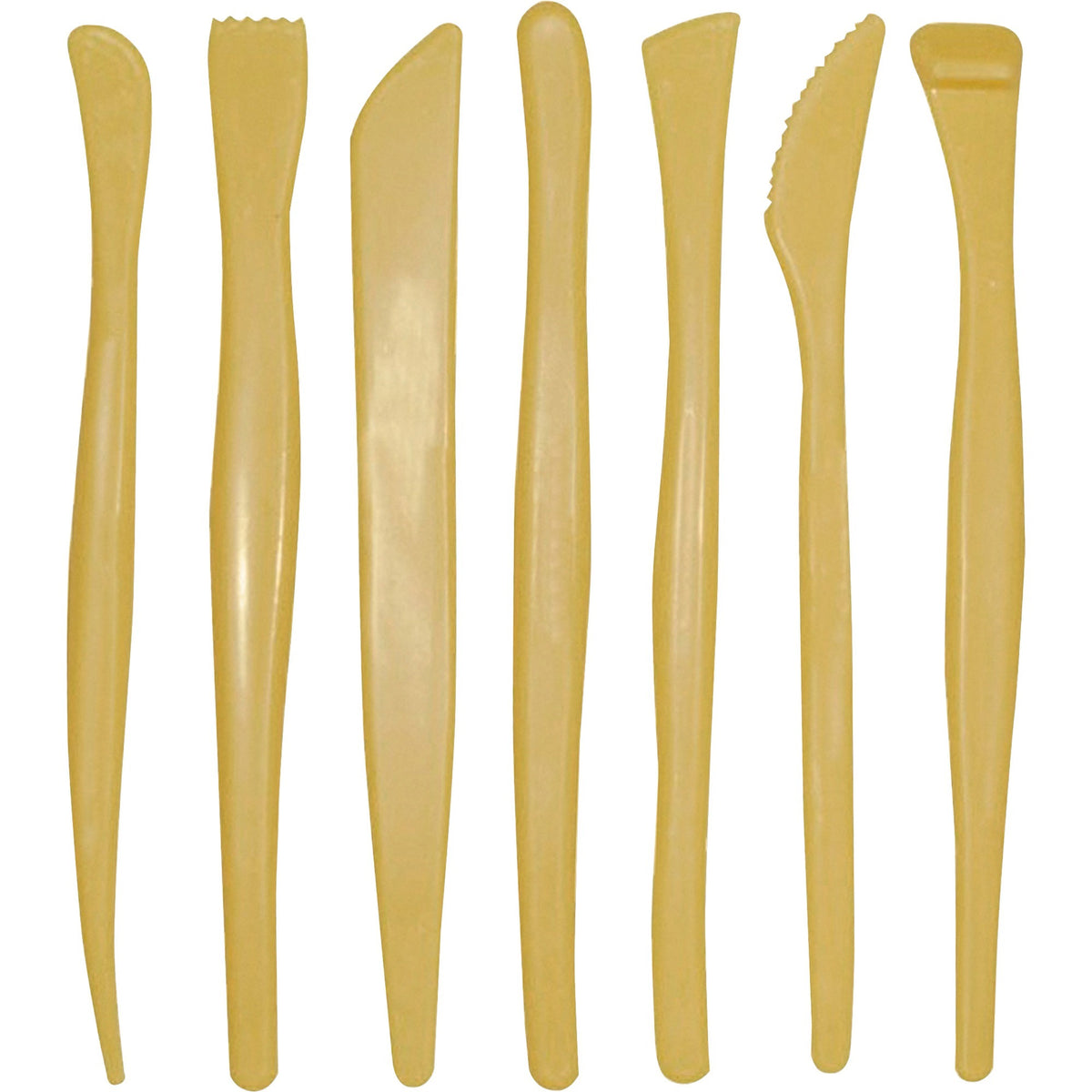 Creativity Street Plastic Modeling Tools Assortment - Modelling Clay, Modeling Dough - 4" Height x 6" Length - Yellow - 