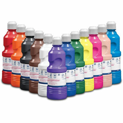Prang Ultra-washable Tempera Paint - Assorted - 16 oz - Washable - 12 / Set