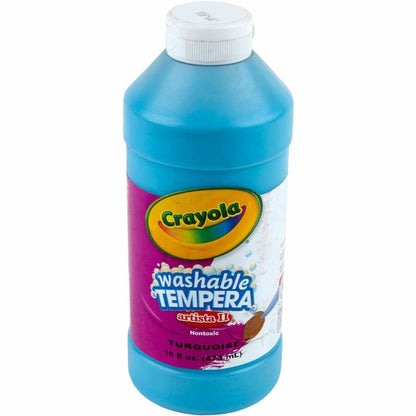 Crayola Artista II Washable Tempera Paints - Turquoise - 16 oz - Washable - 1 Each