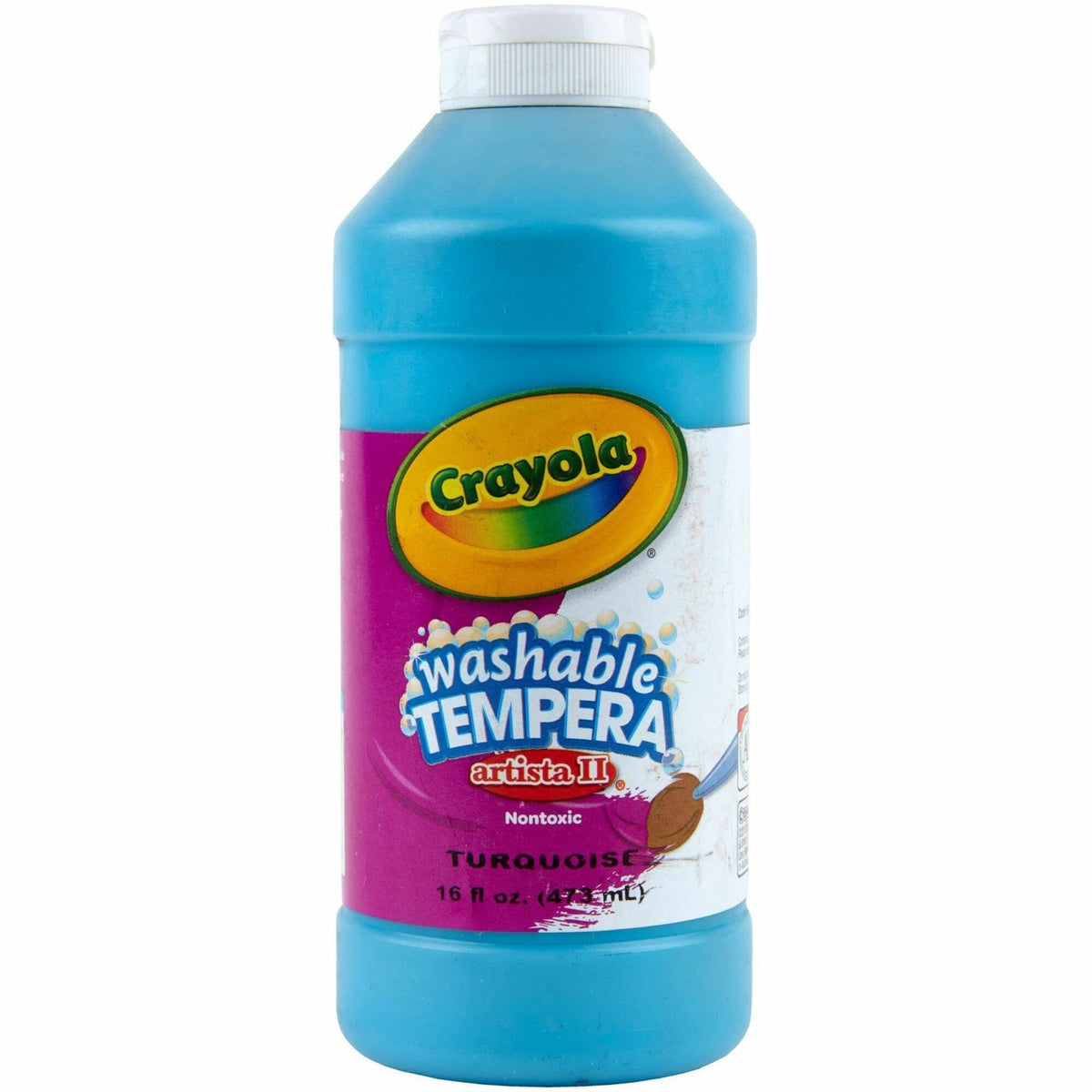 Crayola Artista II Washable Tempera Paints - Turquoise - 16 oz - Washable - 1 Each