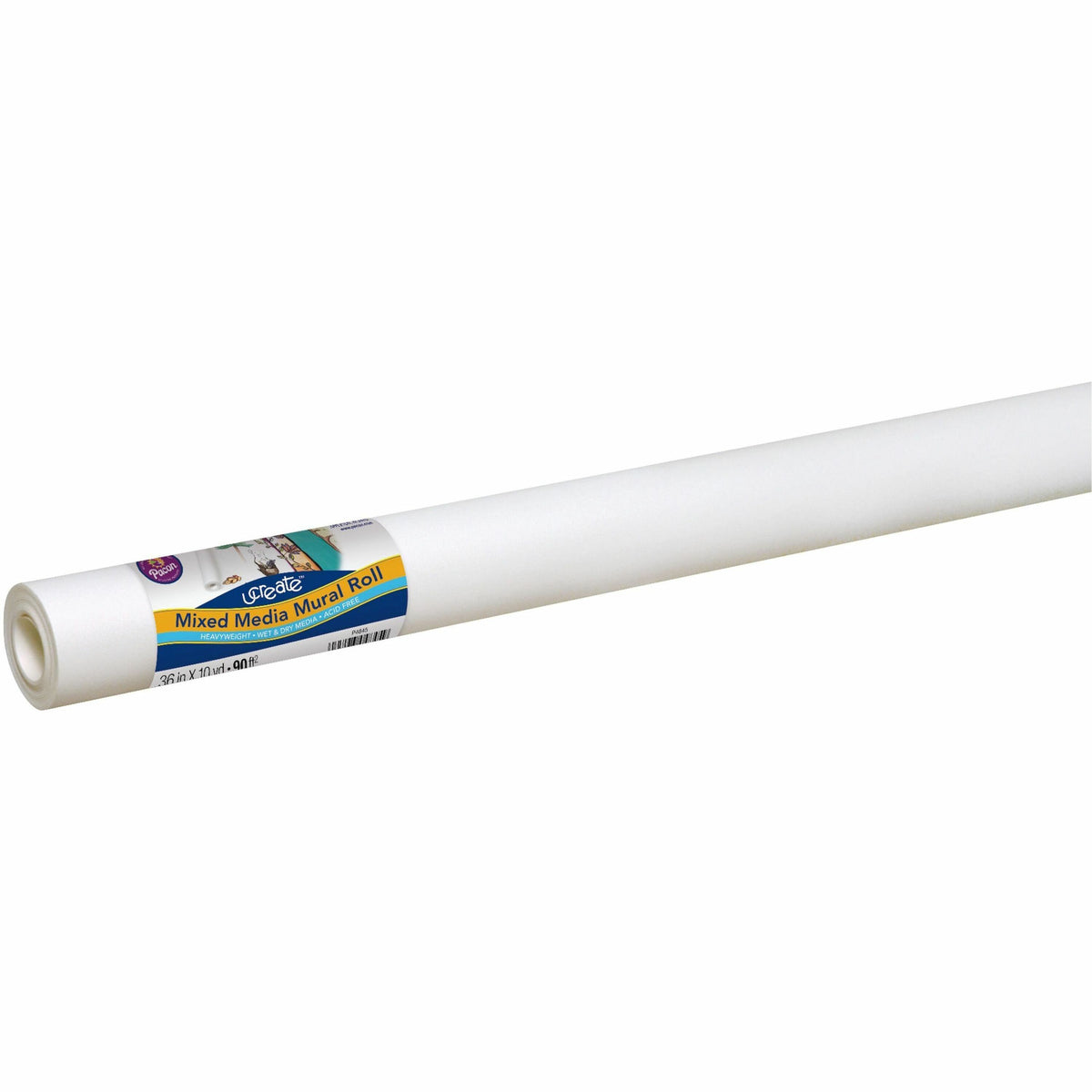 UCreate Mixed Media Paper Roll - Art Project, Drawing, Banner, Mural - 1" Height x 36" Width x 30 ft Length - White - 1 