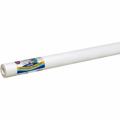 UCreate Mixed Media Paper Roll - Art Project, Drawing, Banner, Mural - 1" Height x 36" Width x 30 ft Length - White - 1 