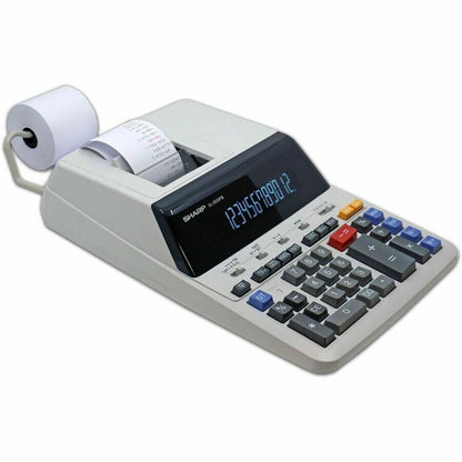 SHARP® EL-2630PIII 12-Digit Commercial Printing Calculator - Independent Memory, Sign Change, Backspace Key, Double Zero