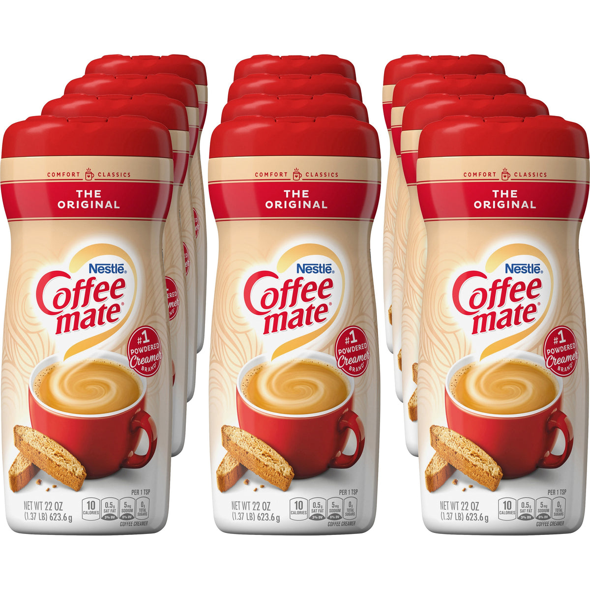 Coffee mate Original Powdered Creamer Canister - Gluten-Free - Original Flavor - 1.37 lb (22 oz) - 12 / Carton