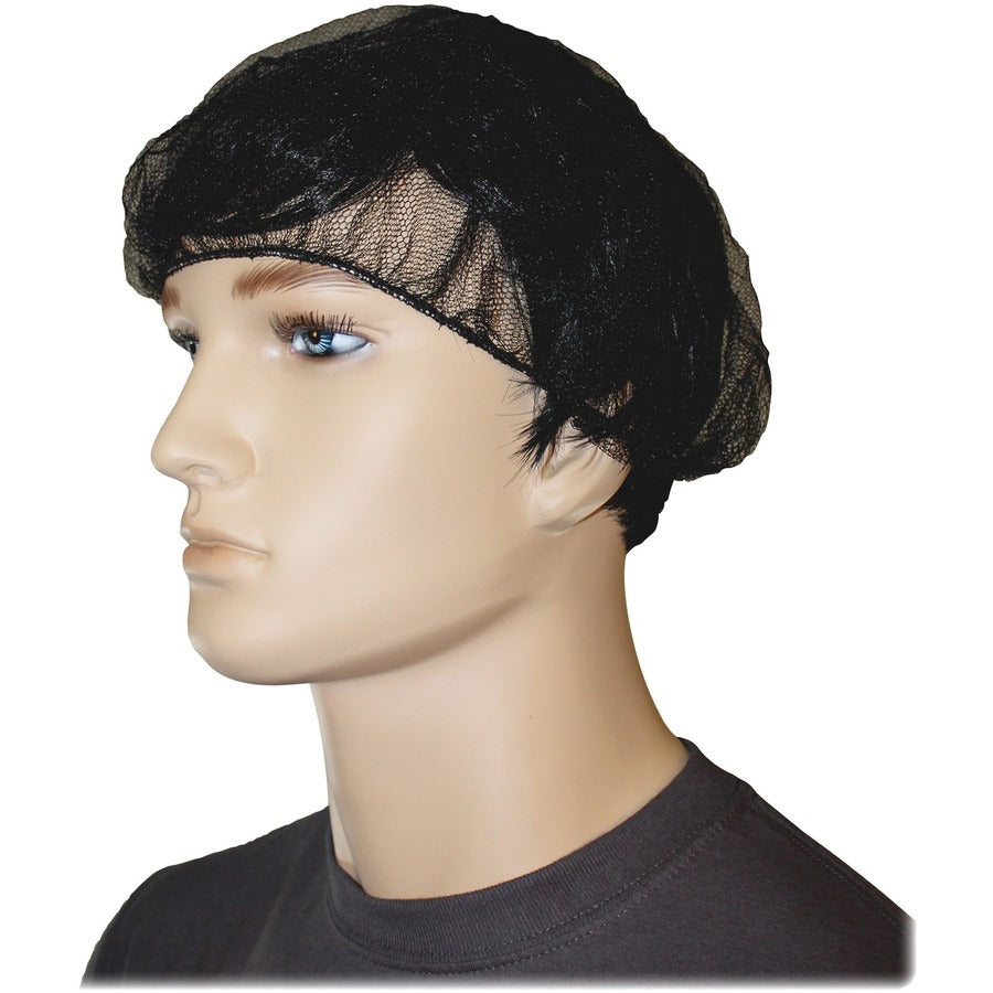 Genuine Joe Black Nylon Hair Net - Recommended for: Food Handling, Food Processing - Large - 21" Stretched Diameter - Co