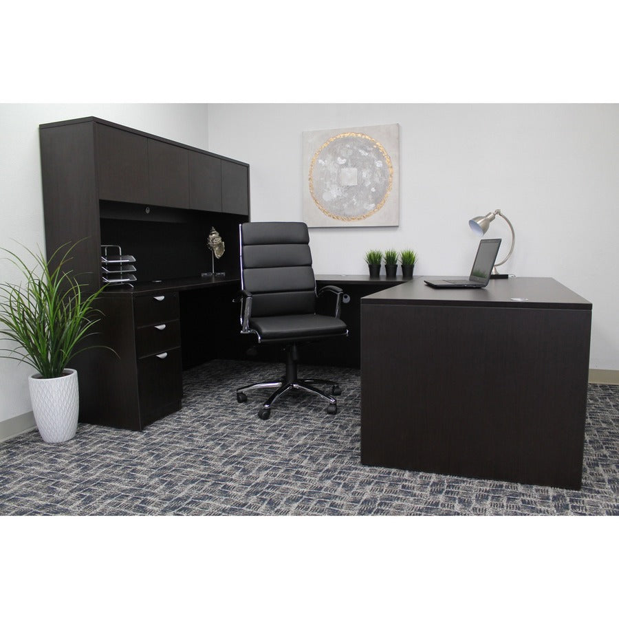 Boss Contemporary Executive Highback In Caressoft Plus - Black Seat Color - Vinyl Seat Material - Chrome, Black Frame Co