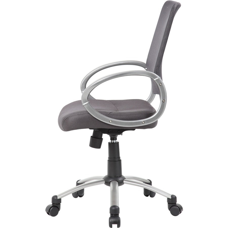 Boss Mesh Back Chair - Charcoal Gray Seat Color - Mesh Seat Material - Chrome, Black Frame Color - Pewter Frame Material