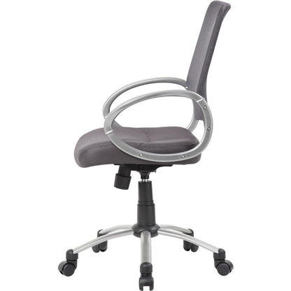 Boss Mesh Back Chair - Charcoal Gray Seat Color - Mesh Seat Material - Chrome, Black Frame Color - Pewter Frame Material