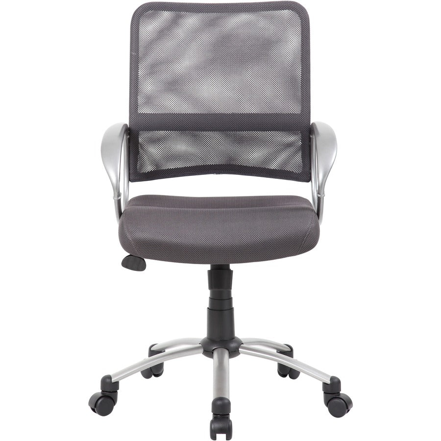 Boss Mesh Back Chair - Charcoal Gray Seat Color - Mesh Seat Material - Chrome, Black Frame Color - Pewter Frame Material