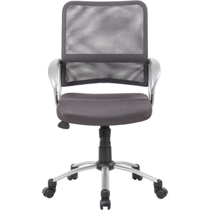 Boss Mesh Back Chair - Charcoal Gray Seat Color - Mesh Seat Material - Chrome, Black Frame Color - Pewter Frame Material