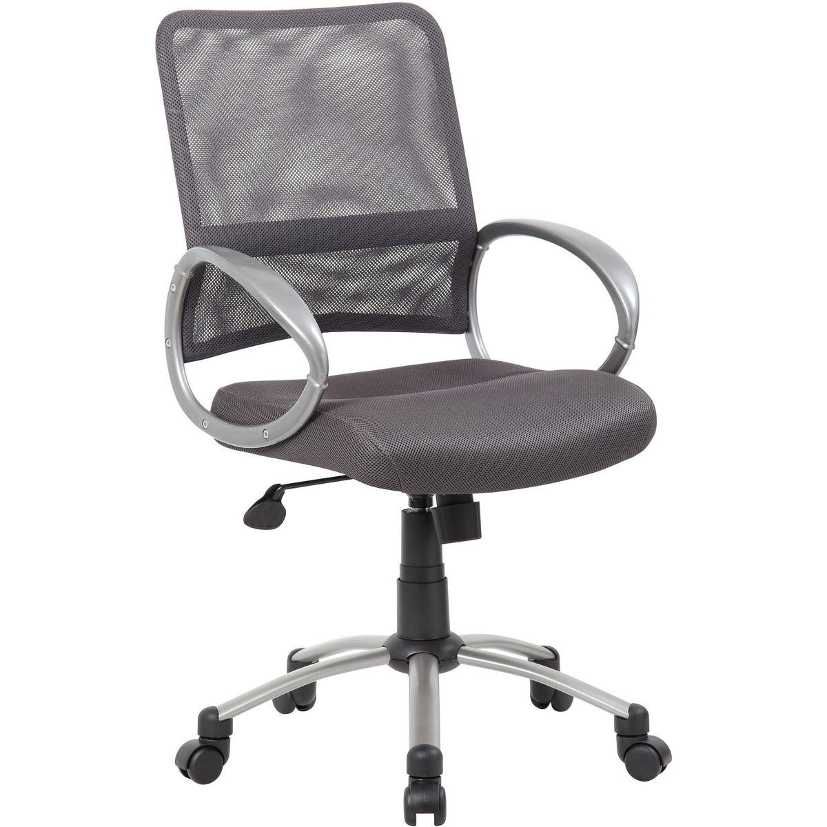 Boss Mesh Back Chair - Charcoal Gray Seat Color - Mesh Seat Material - Chrome, Black Frame Color - Pewter Frame Material