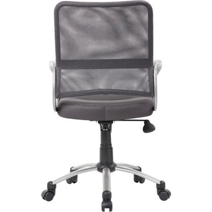 Boss Mesh Back Chair - Charcoal Gray Seat Color - Mesh Seat Material - Chrome, Black Frame Color - Pewter Frame Material