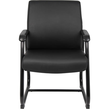 Boss Heavy Duty Guest Chair - Black Seat Color - Vinyl Seat Material - Black Frame Color - Metal Frame Material - Sled B