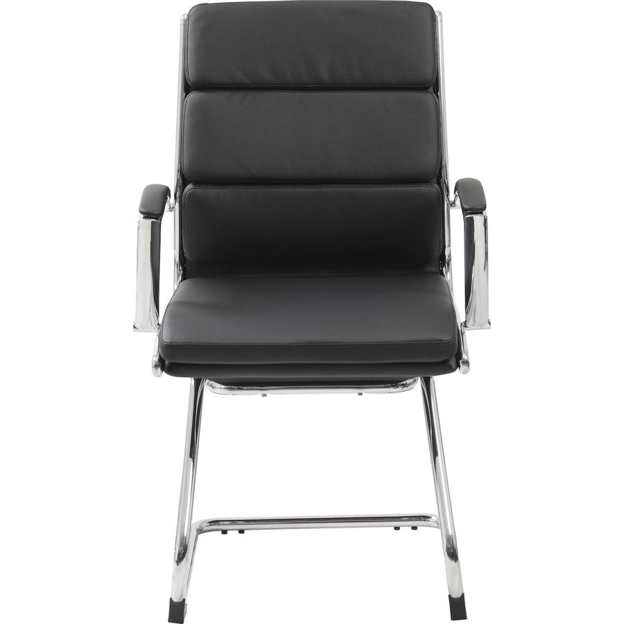 Boss Contemporary Executive Guest Chair In Caressoft Plus - Black Seat Color - Vinyl Seat Material - Cantilever Base - B