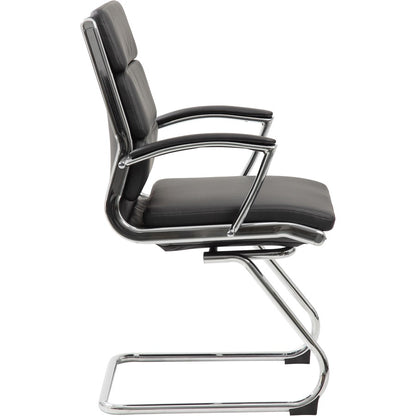Boss Contemporary Executive Guest Chair In Caressoft Plus - Black Seat Color - Vinyl Seat Material - Cantilever Base - B