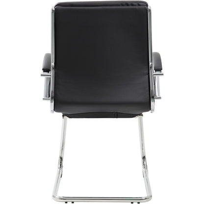 Boss Contemporary Executive Guest Chair In Caressoft Plus - Black Seat Color - Vinyl Seat Material - Cantilever Base - B