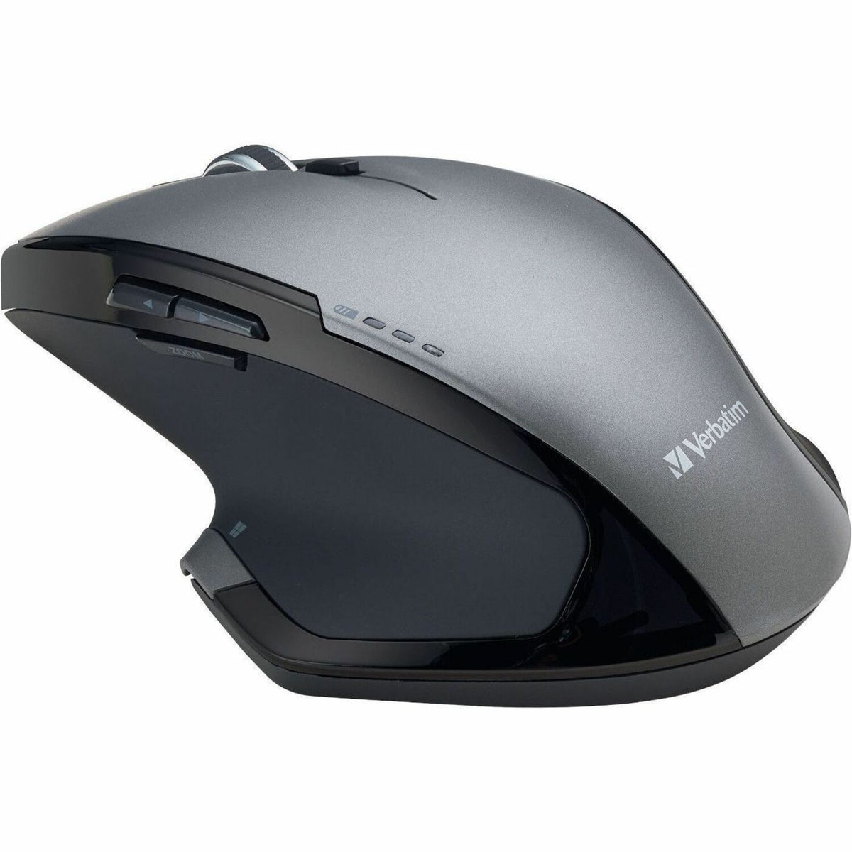 Verbatim Wireless Desktop 8-Button Deluxe Mouse - Blue LED - Wireless - Radio Frequency - Graphite - USB - 1600 dpi - Sc
