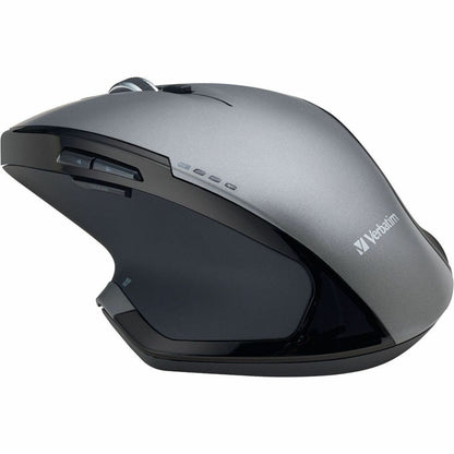 Verbatim Wireless Desktop 8-Button Deluxe Mouse - Blue LED - Wireless - Radio Frequency - Graphite - USB - 1600 dpi - Sc