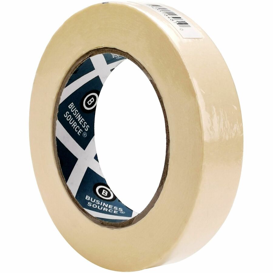 Business Source Utility-purpose Masking Tape - 60 yd Length x 1" Width - 3" Core - Tan - Crepe Paper Backing - Pressure 