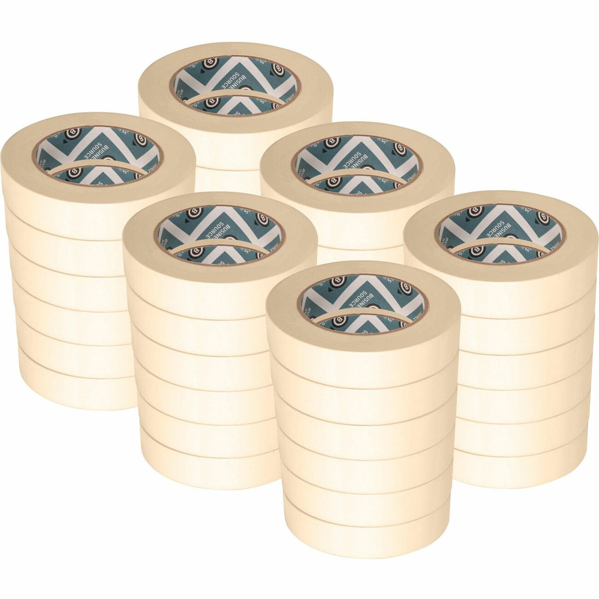 Business Source Utility-purpose Masking Tape - 60 yd Length x 1" Width - 3" Core - Tan - Crepe Paper Backing - Pressure 
