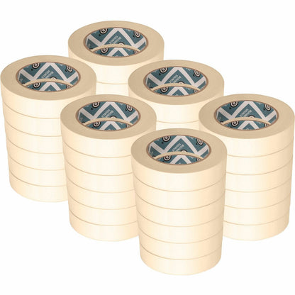 Business Source Utility-purpose Masking Tape - 60 yd Length x 1" Width - 3" Core - Tan - Crepe Paper Backing - Pressure 