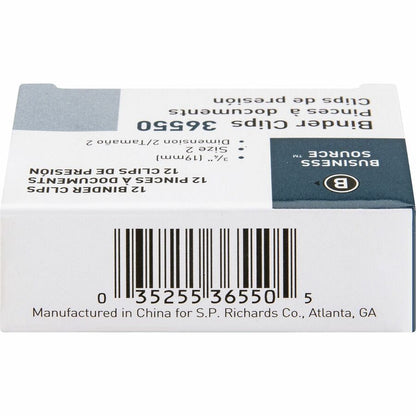Business Source Fold-back Binder Clips - Small - 0.7" Width - 0.38" Size Capacity - for Paper - Black - 1 Dozen/Pack - 1
