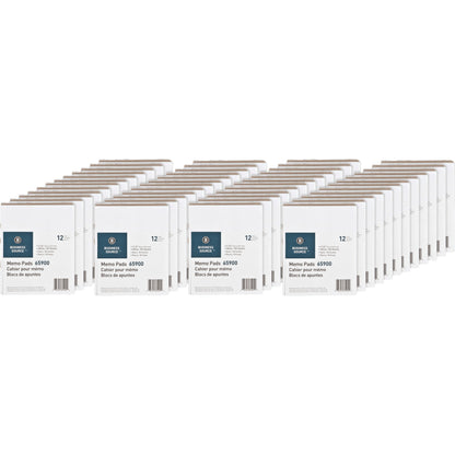 Business Source Plain Memo Pads - 100 Sheets - Plain - Glued - Unruled Front Ruling - 15 lb Basis Weight - 3" x 5" Sheet