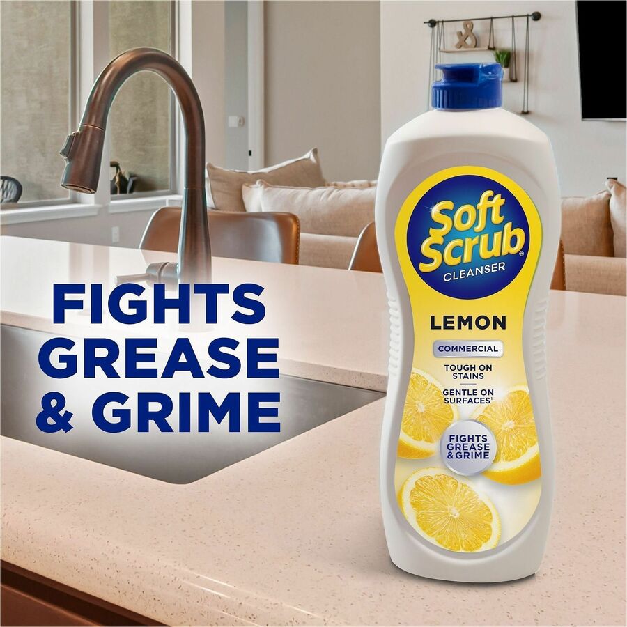 Soft Scrub All Purpose Cleanser - For Multi Surface, Multipurpose - 36 fl oz (1.1 quart) - Lemon Scent - Non-scratching,