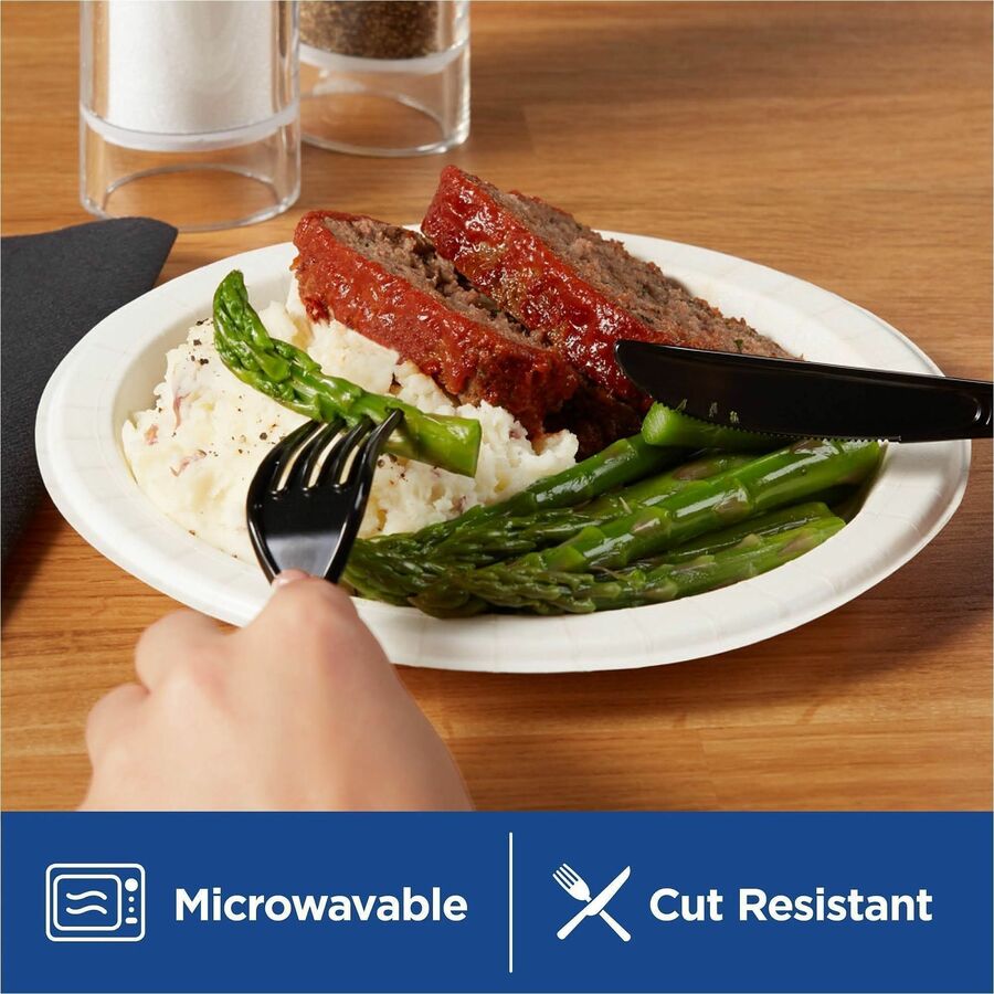 Dixie Basic® 8-1/2" Lightweight Paper Plates by GP Pro - Microwave Safe - 8.5" Diameter - White - Paper Body - 125/Pack 