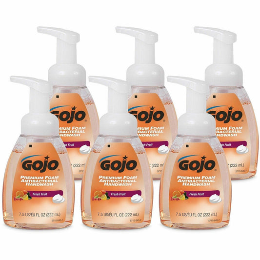 Gojo® Premium Foam Antibacterial Handwash - Fresh Fruit Scent - 7.50 fl oz - Pump Bottle Dispenser - Kill Germs - Hand -
