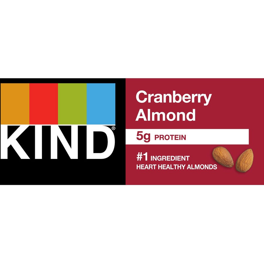 KIND Cranberry Almond Nut Bars - Cholesterol-free, Non-GMO, Individually Wrapped, Gluten-free, Trans Fat Free, Low Glyce
