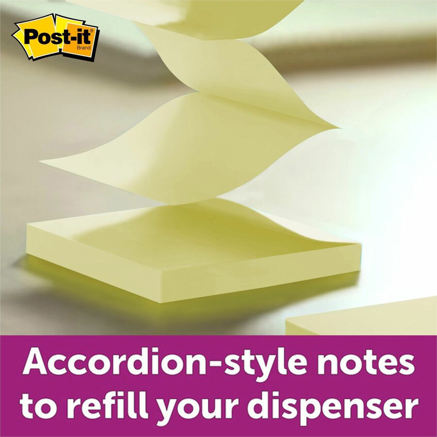 Post-it® Pop-up Notes - 3" Flag/Note Width x 3" Flag/Note Length - Square - 100 Sheets per Pad - Unruled - Canary Yellow