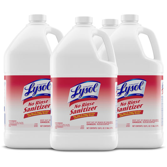 Professional Lysol No Rinse Sanitizer - For Sink, Floor, Wall, Bathtub, Food Service Area - Concentrate - 128 fl oz (4 q