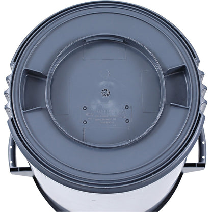 Genuine Joe Heavy-Duty Trash Container - 32 gal Capacity - Side Handle, Venting Channel - Plastic - Gray - 6 / Carton