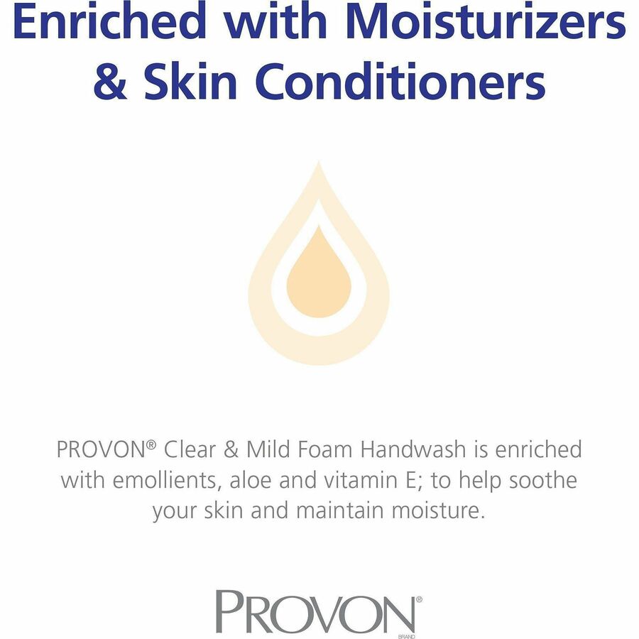 Provon LTX-12 Refill Clear & Mild Foam Handwash - 1.27 quart - Pump Bottle Dispenser - Kill Germs - Skin, Hand - Moistur