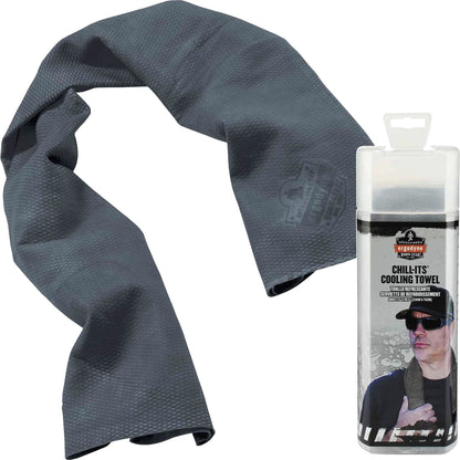Ergodyne Evaporative Cooling Towel - Gray - 1 Each