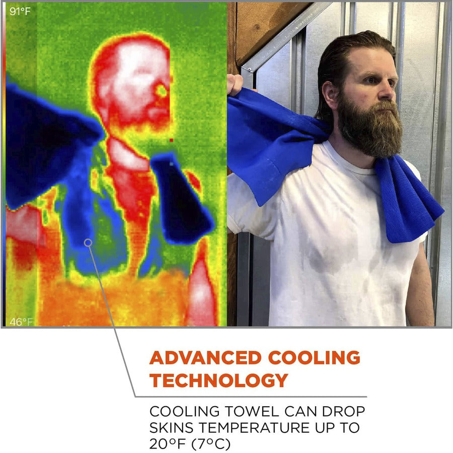 Ergodyne Evaporative Cooling Towel - High Visibility Lime - 1 Each