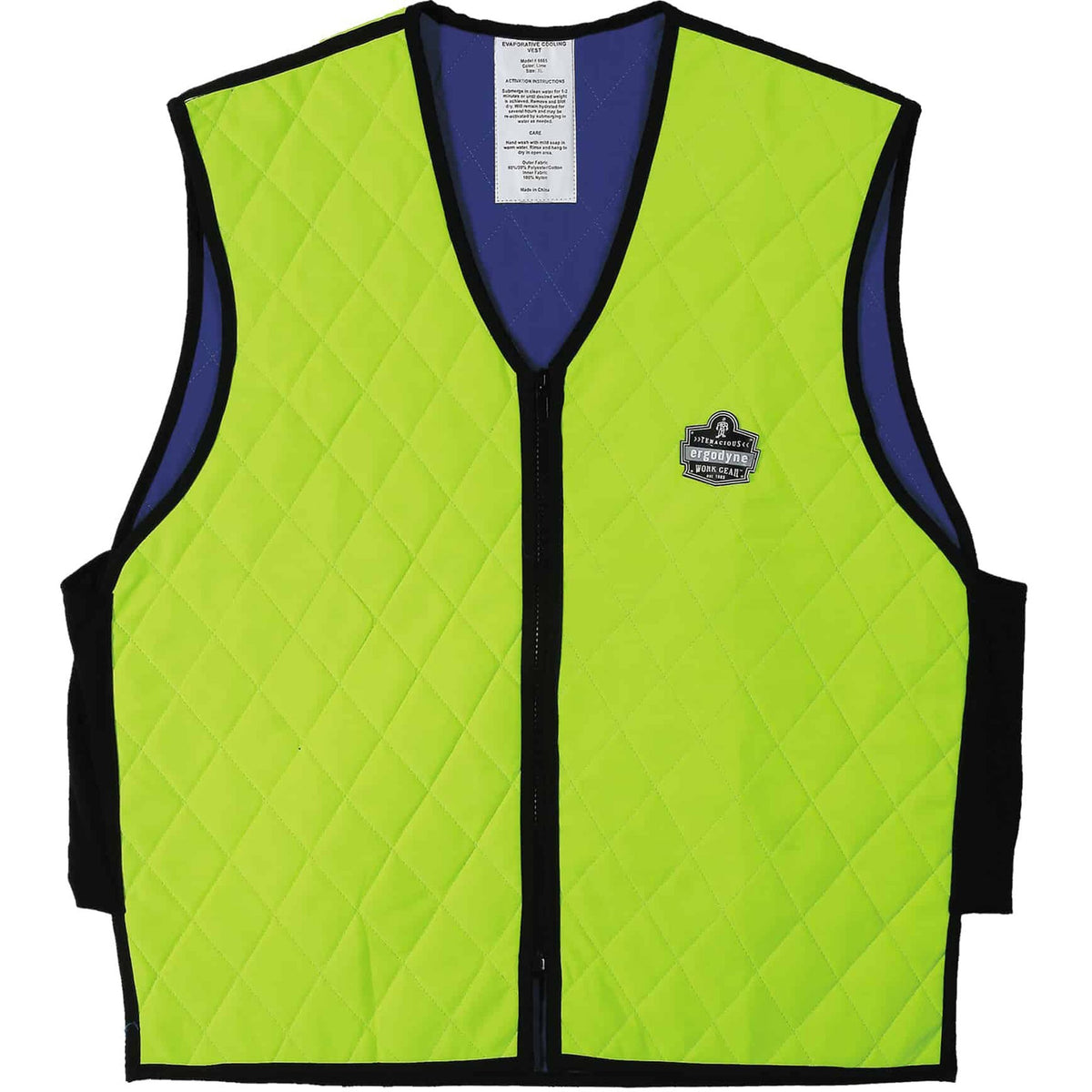 Ergodyne Chill-Its Evaporative Cooling Vest - Large - Polymer, Nylon - Lime - 1 Each