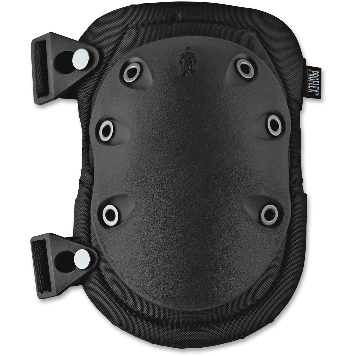 Ergodyne Wide Slip Resistant Rubber Cap Knee Pad - Black - Abrasion Resistant, Slip Resistant, Puncture Resistant, Buckl