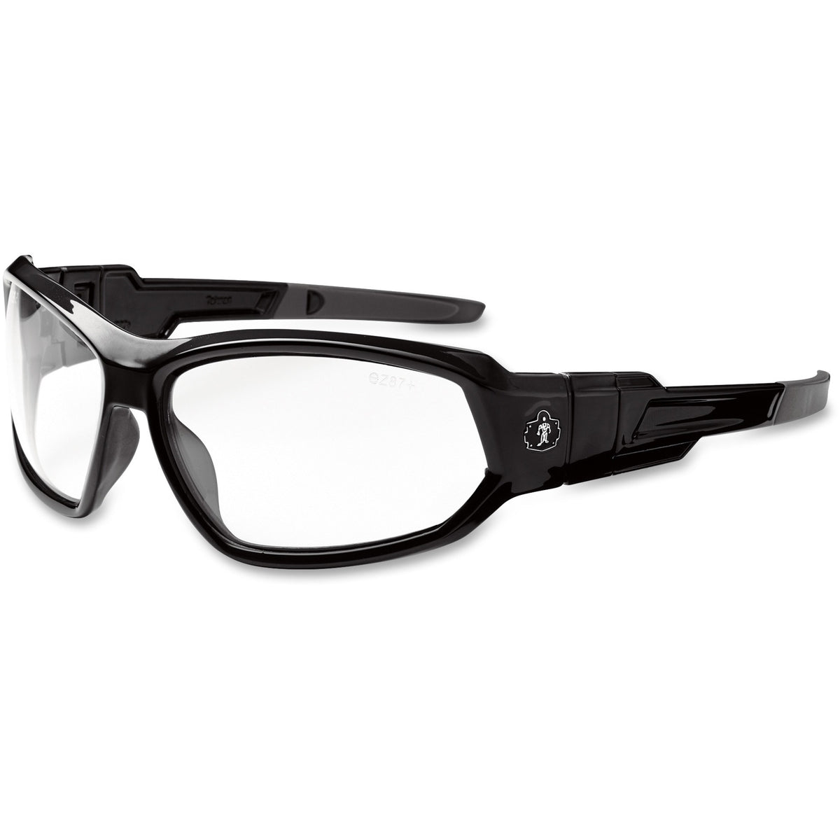 Ergodyne Skullerz Loki Clear Lens Safety Glasses - Ultraviolet Protection - Black Frame - 1 Each