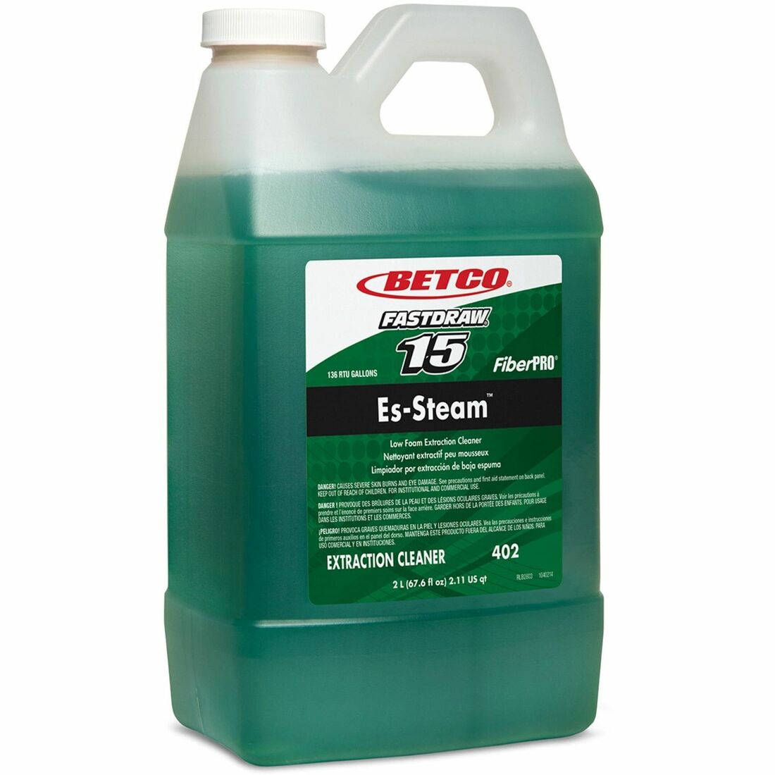 Betco FiberPRO Es-Steam FastDraw 15 Carpet Cleaner - For Carpet, Rug - Concentrate - 67.6 fl oz (2.1 quart) - 4 / Carton