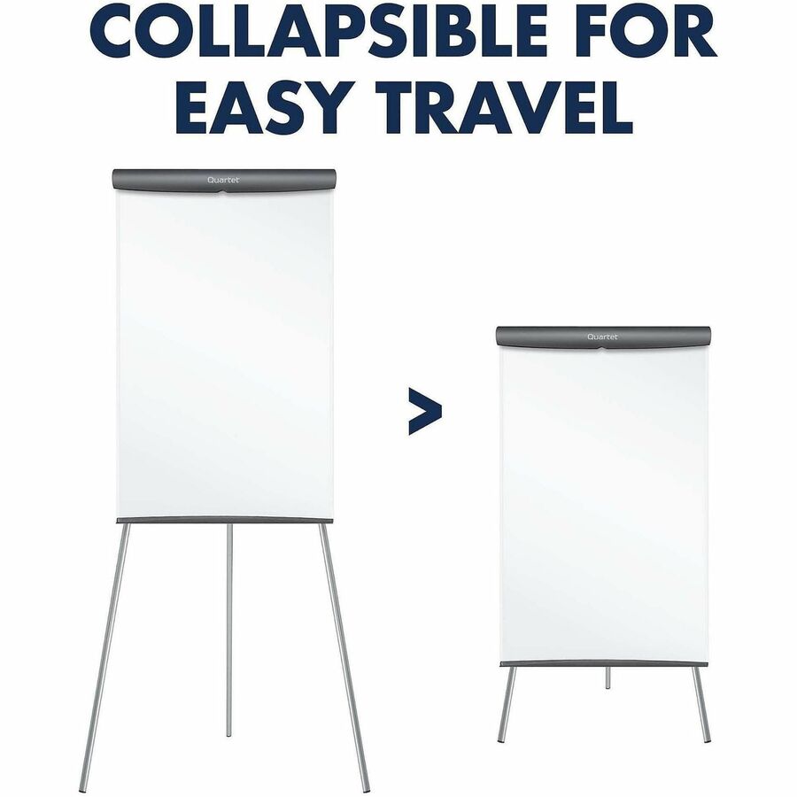 Quartet Melamine Presentation Easel - 36" (3 ft) Width x 24" (2 ft) Height - White Melamine Surface - Silver Graphite, G