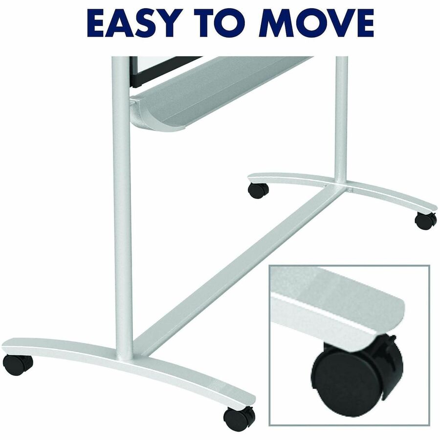 Quartet Prestige 2 Mobile Presentation Easel - 72" (6 ft) Width x 48" (4 ft) Height - White Painted Steel Surface - Grap